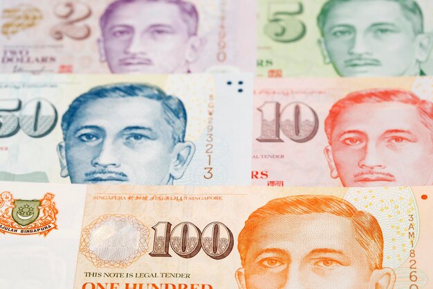 Photo singapore dollar a business background