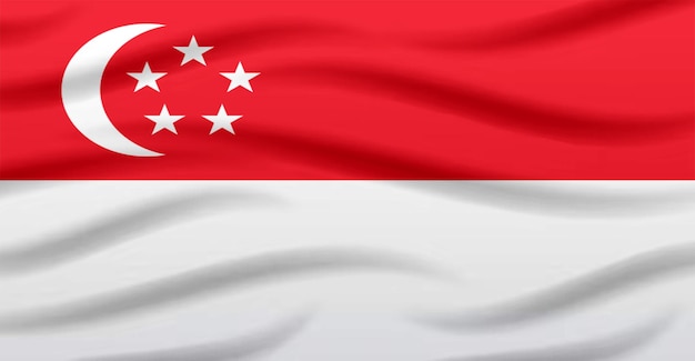 singapore flag flying in the wind