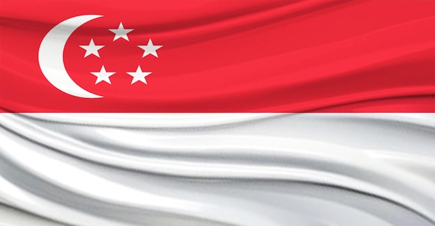 singapore flag flying in the wind