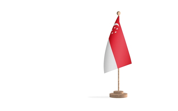 Singapore flagpole with white space background image