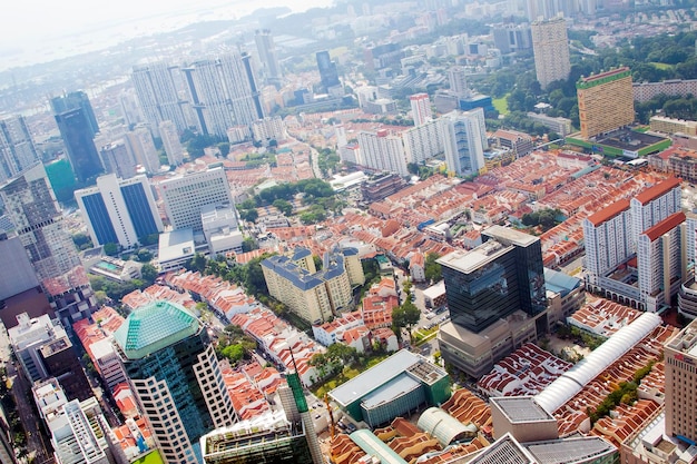 싱가포르 2014년 1월 8일 싱가포르의 도시 풍경 마천루의 지붕에서 싱가포르의 상위 뷰