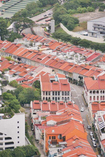 Singapore old town roofs Aerial view