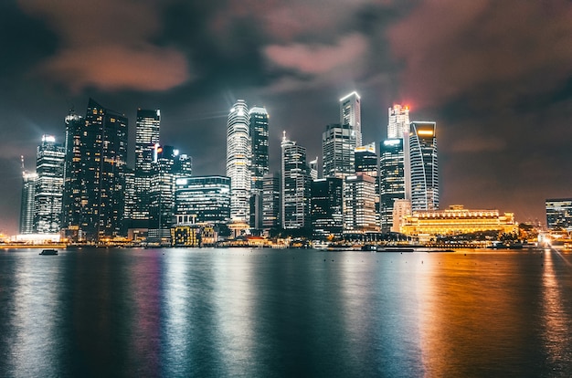 Singapore skyline after the sunset