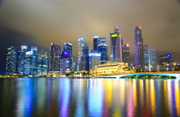 Singapore Skyline Marina Bay Sands city skyline at night time Singapore