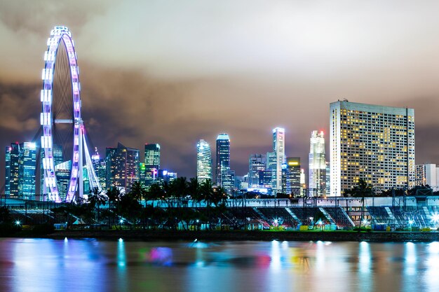 Singapore skyline at night