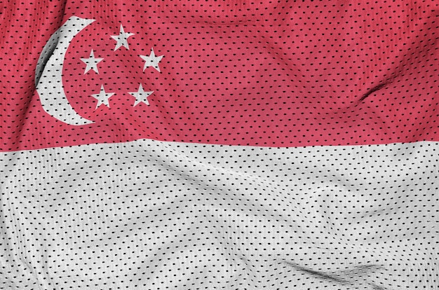 Singapore vlag gedrukt op een polyester nylon sportkleding mesh stof