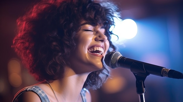 Photo singing girl