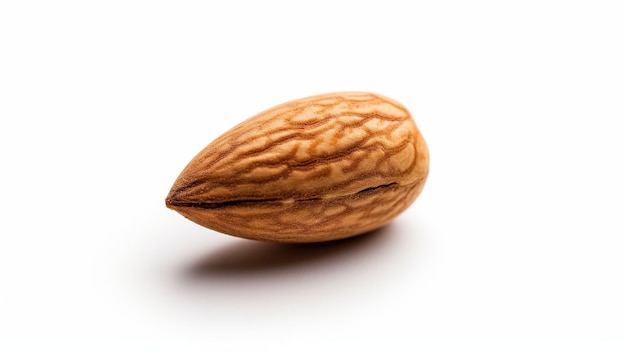 Single almond seed isolated on white background Generative ai