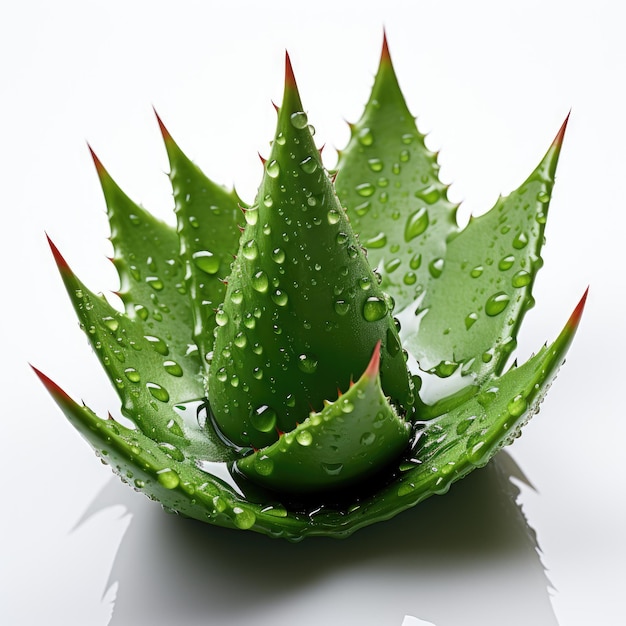 Single Aloe Vera Leaf Hd op witte achtergrond