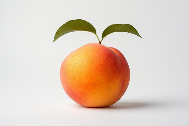 Single apricot centered on white backdrop 4K Apricot image photography