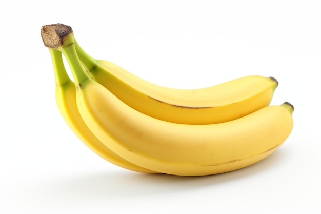 Single banana isolated on a white background