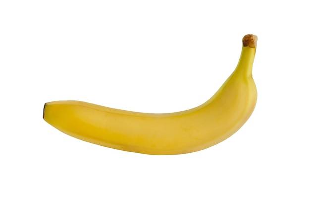 Single banana Ripe banana isolated on white background