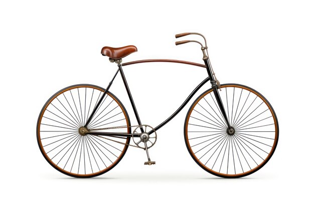 Photo a single bicycle isolated on white background