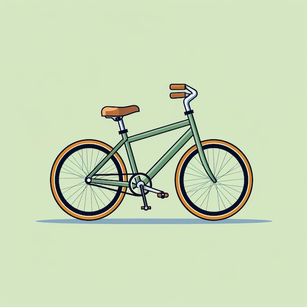 Single bikecartoonflatflat illustration minimalistsingle generative ai