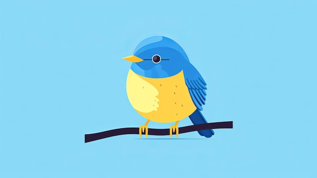 Single birdcartoonflatflat illustration Minimalistsingle Generative ai