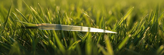 Single blade of grass photo realistic illustration