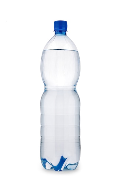 Single blue bottle isolated