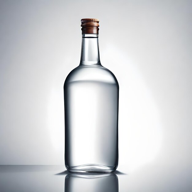 Single bottle isolated on whitegray color background close up