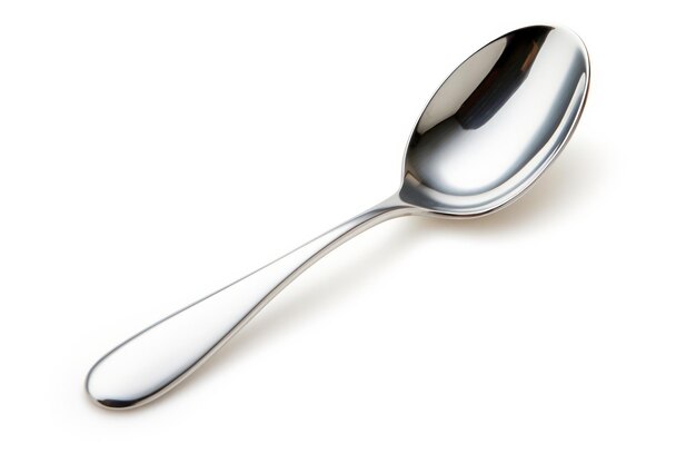 A single bouillon spoon isolated on white background