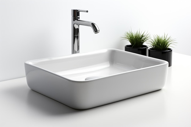 Single Bowl Sink on white background