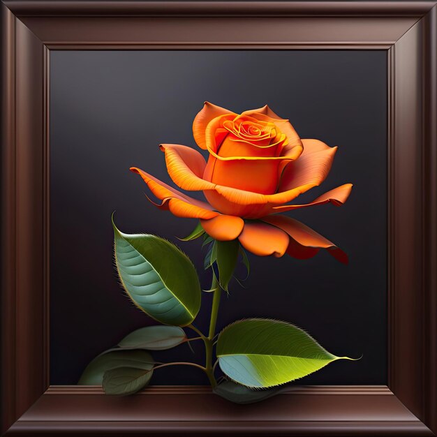 Single Bright Orange Rose