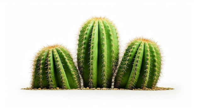 Single cactus side view isolated on white background