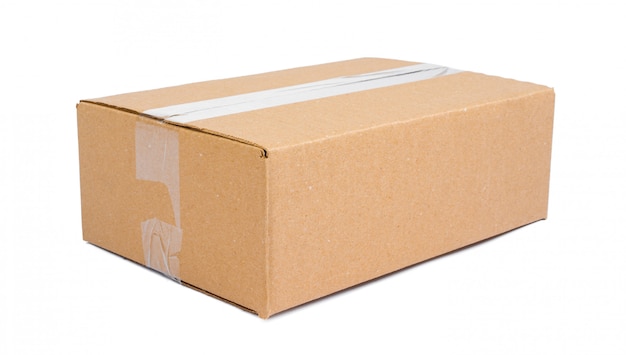 Single carton moving box isolated