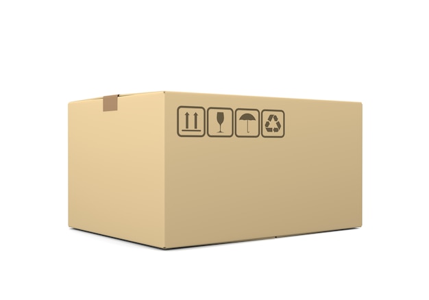 Single Closed Cardboard Box