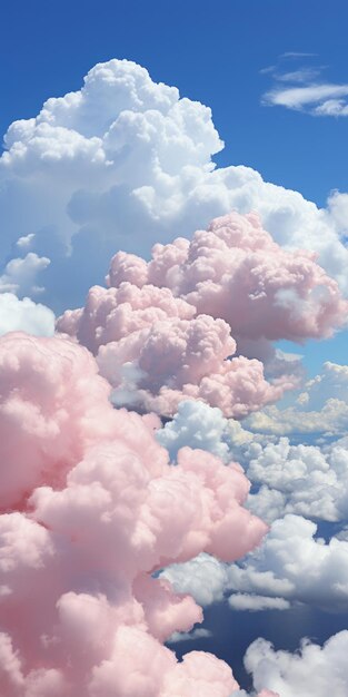 Single cloud against a gradient sky for a serene mobile wallpaper Generative AI