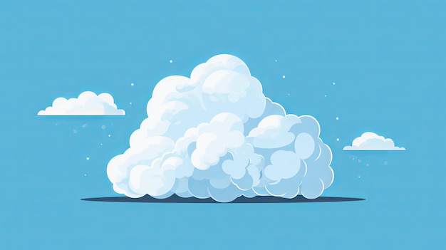 Single cloud cartoon flatflat illustratie Minima lijsten enkele generatieve ai