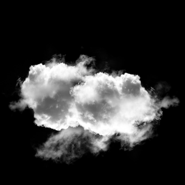 Single cloud isolated over black background 3D illustration