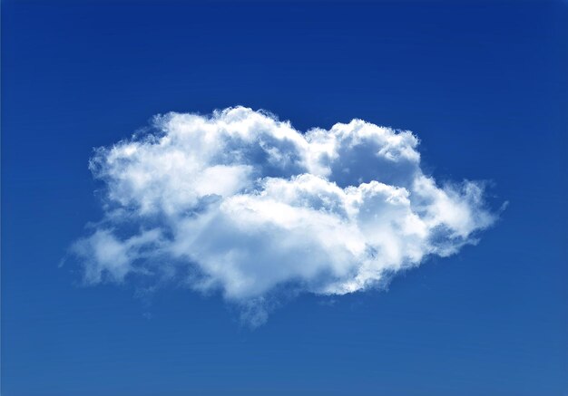 Single cloud isolated over blue sky background white fluffy cloud photo beautiful cloud shape climate concept