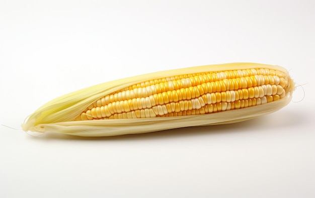 Single Corn Kernel on White Background