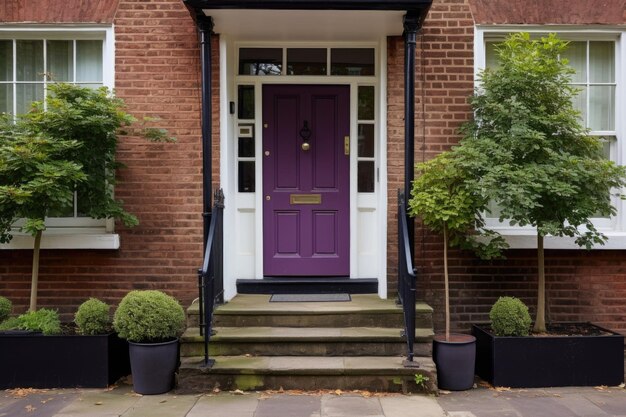 Photo single door entrance of a georgian house with steps