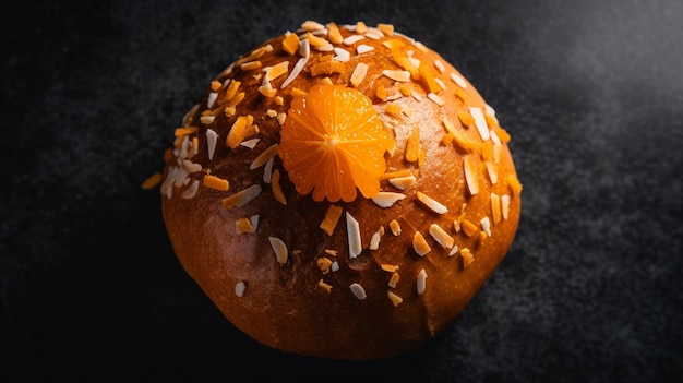 Photo single dutch orange tompouce pastry for kings day