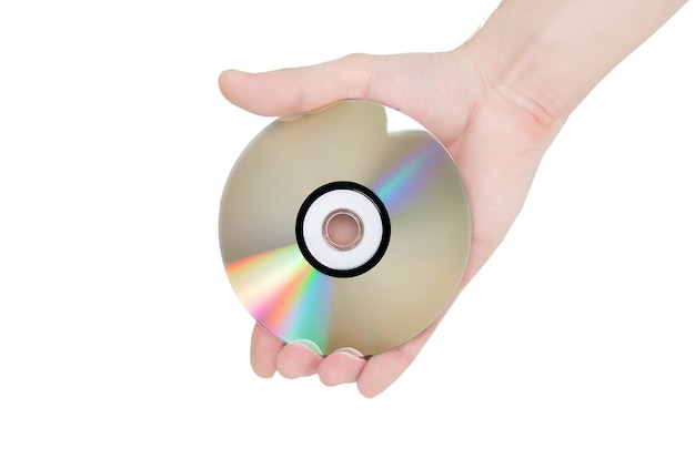 한 장의 DVD(CD) 디스크가 손에 잡힙니다. 화이트 이상 격리