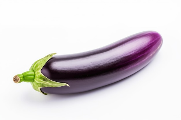 Single eggplant vegetable isolated white background