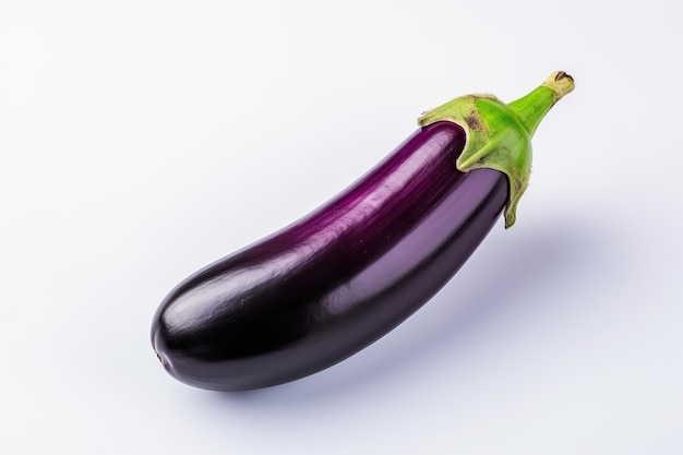 Single eggplant vegetable isolated white background