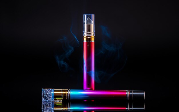 Single Electronic Cigarette Vibrancy on Transparent Backdrop