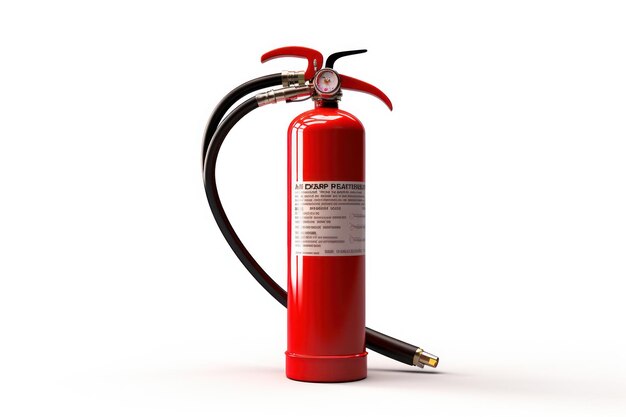 Photo a single fire extinguisher isolated on white background