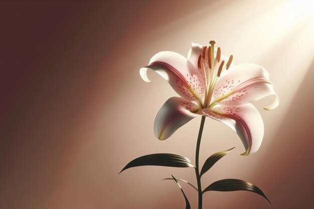Foto un singolo fiore illuminato dalla luce spazio per il testo