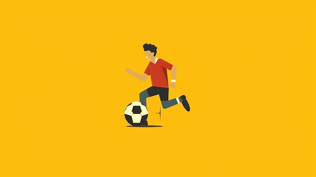 Single football cartoon flatflat illustration Minima listsin Generative ai