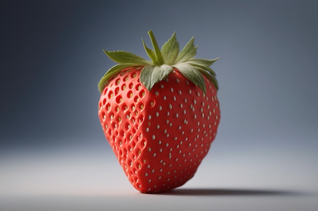 single fresh strawberry fruit