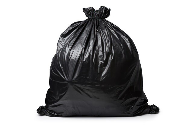 A single garbage bag isolated on white background
