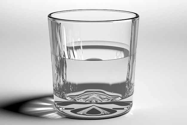 Single glass of water with a plain white background Generative AI