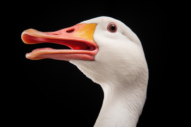 Photo single goose with neck stretched midhonk