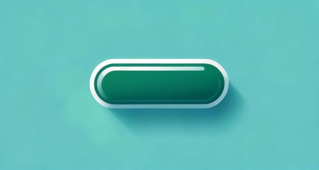 A single green pill on a blue background