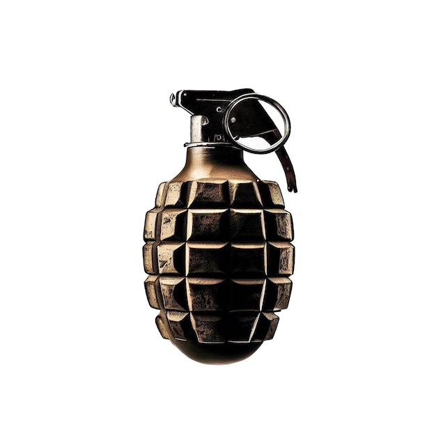 A Single Grenade With White Background