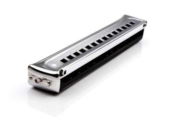 A single harmonica isolated on white background
