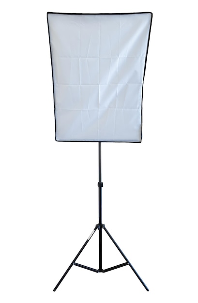 Foto softbox luce foto lampada singola set attrezzatura fotografica su treppiede, isolato su sfondo bianco